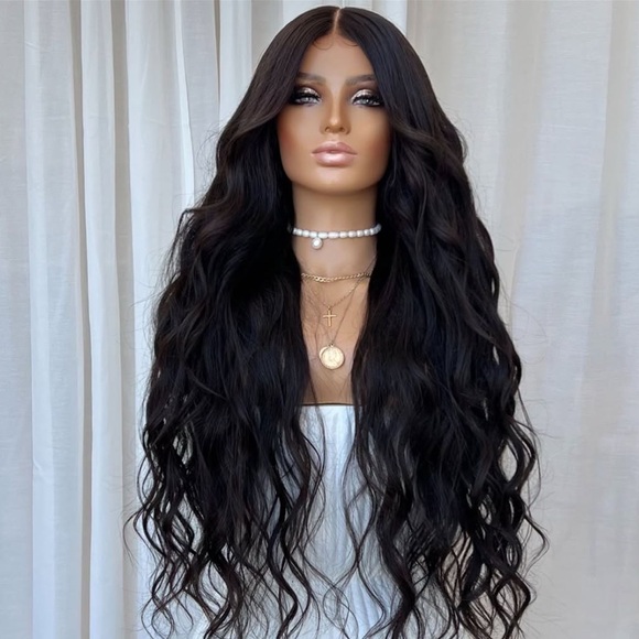 Black Wavy Human Hair Wig - Picture 1 of 1